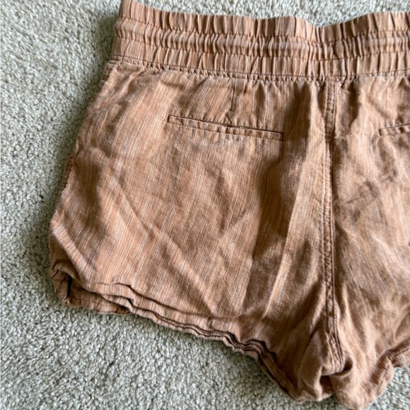 Athleta Womens Cabo Orange summer beach pull on Linen Textured 4" Short size 14 - Picture 8 of 15
